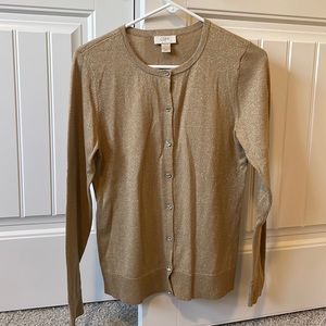 LOFT gold sparkly cardigan
